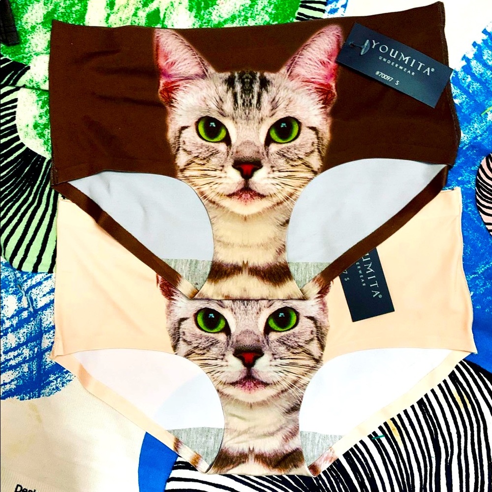 2 pair Girl Boutique Kitty Seamless Hipster Panty